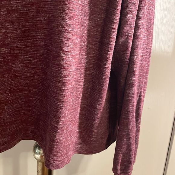 XL Ike Behar Chile Garnet over-dye long sleeve 1/4 zip pullover sweater - Picture 6 of 13